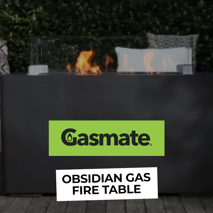 Obsidian Gas Fire Table square