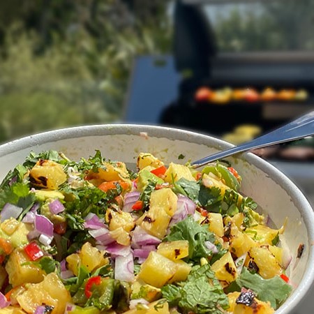 chargrilled pineapple salsa feature