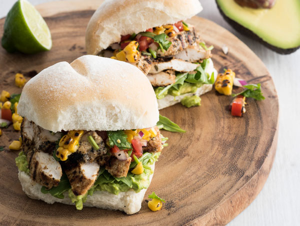 mexican grilled chicken burger feature